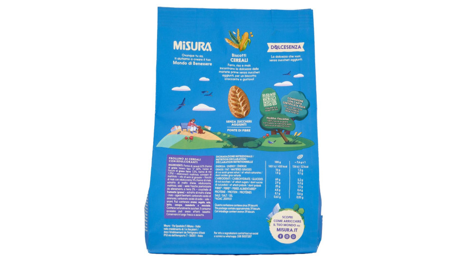 Misura Dolcesenza Biscotti ai cereali