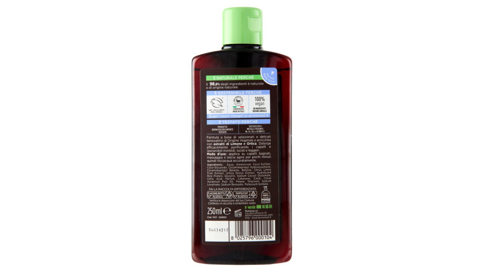 I Provenzali Shampoo Erboristico Limone e Ortica Capelli Grassi