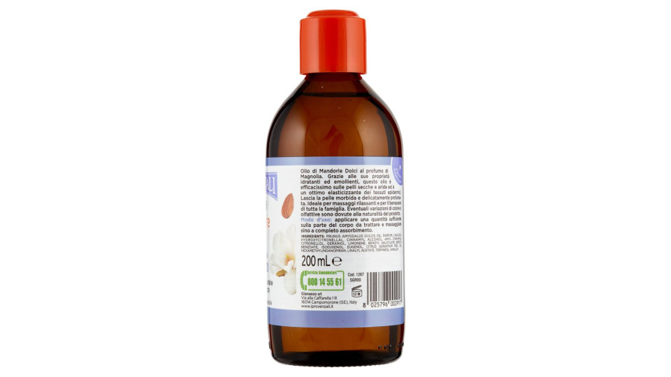 I Provenzali Olio di Mandorle Dolci Puro al 100% al Profumo di Magnolia