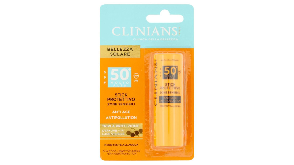 Clinians Bellezza Solare Stick Protettivo Zone Sensibili SPF 50+ Molto Alta