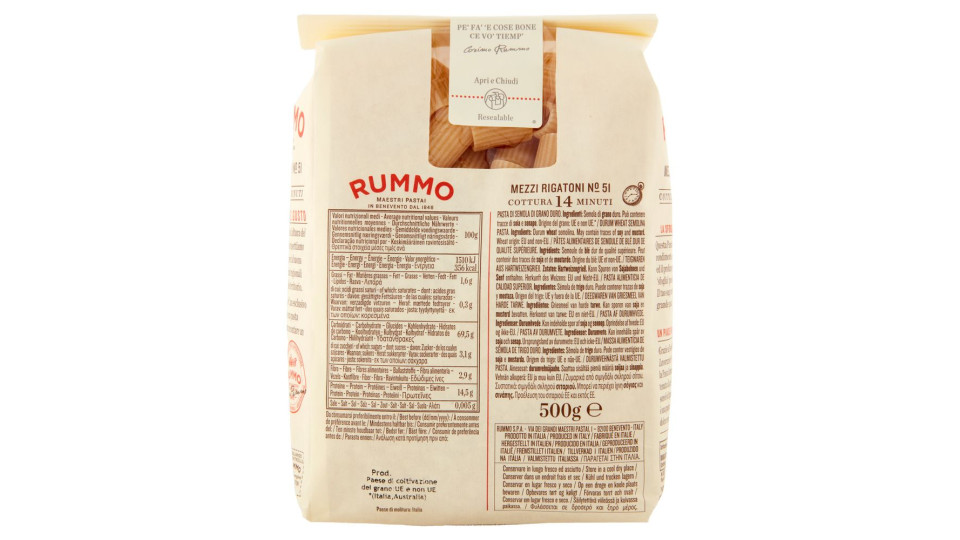 Rummo Mezzi rigatoni N° 51