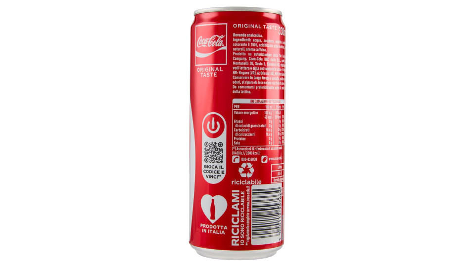 Coca-Cola Original Taste lattina 330 ml Confezione da