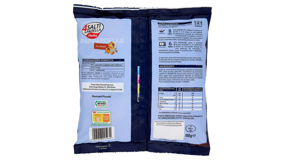 Findus 4 Salti in Padella Pappardelle al Ragù di Cinghiale