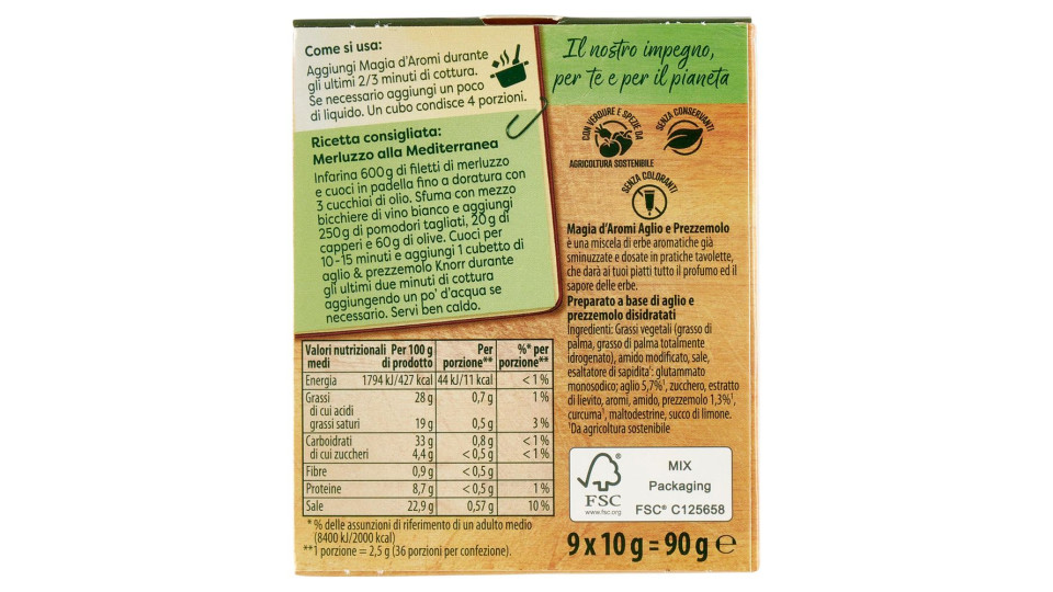 Knorr - Magia D'Aromi, Aglio E Prezzemolo, 8 Cubi