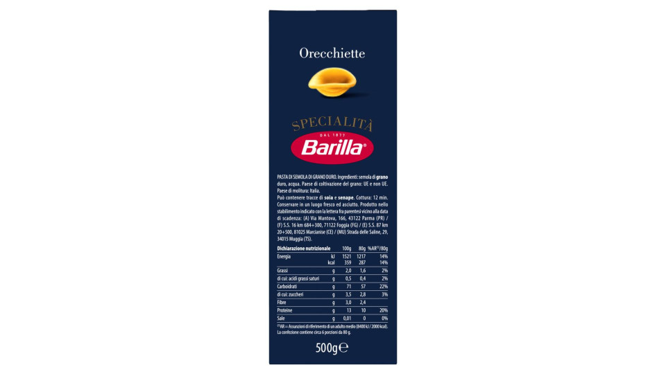Barilla Specialità Orecchiette