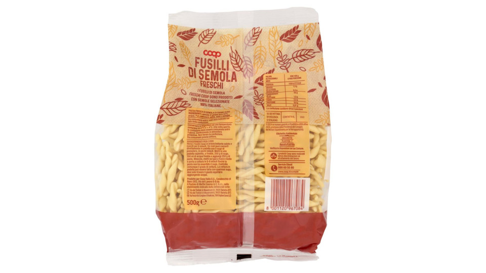 Fusilli Di Semola Freschi
