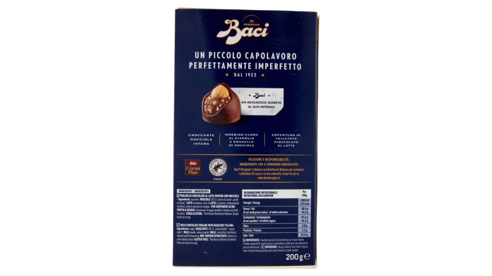 Baci Perugina Latte Cioccolatini Al Latte Ripieni Al Gianduia E Nocciola Intera