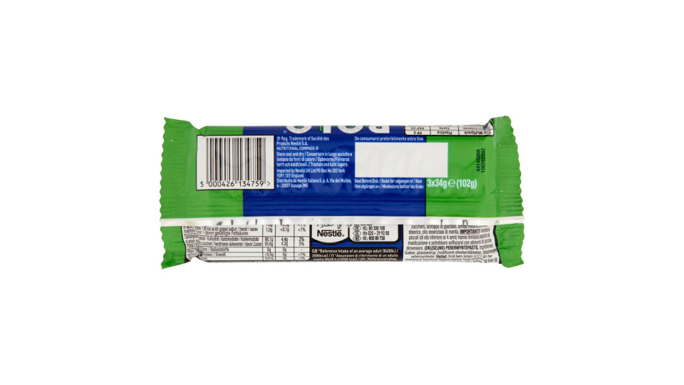 Nestlé Polo Original Caramelle Alla Menta 3 Tubi Da