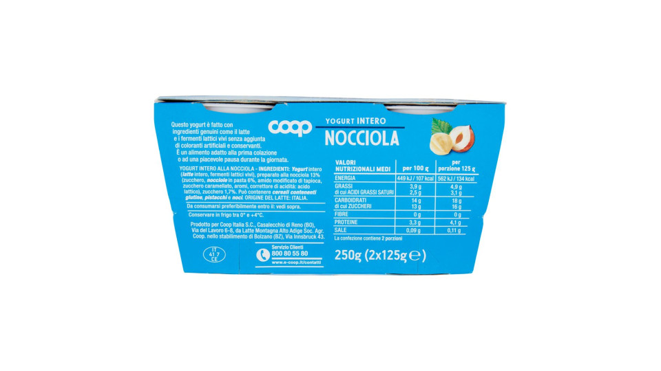 Yogurt Intero Alla Nocciola