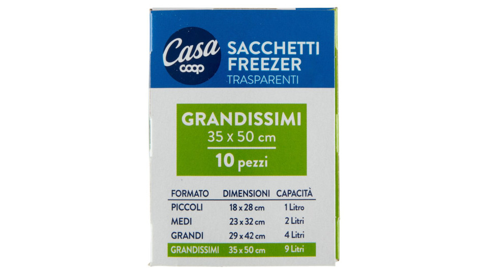 Sacchetti Freezer Grandissimi Trasparenti 35x50 Cm
