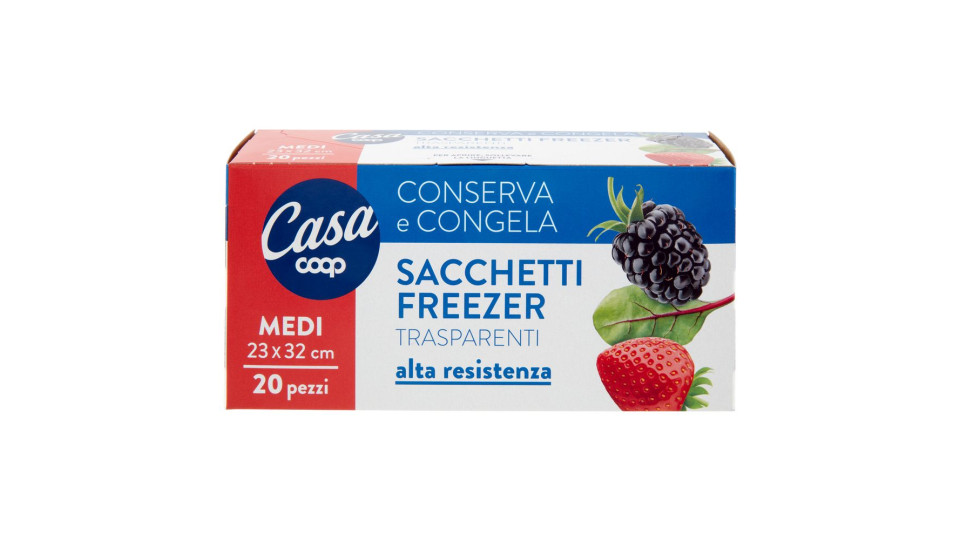 Sacchetti Freezer Medi Trasparenti 23x32 Cm