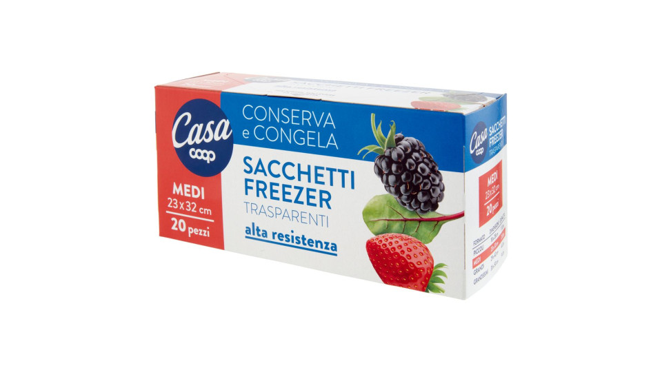 Sacchetti Freezer Medi Trasparenti 23x32 Cm