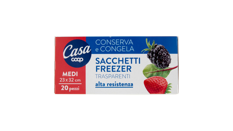 Sacchetti Freezer Medi Trasparenti 23x32 Cm