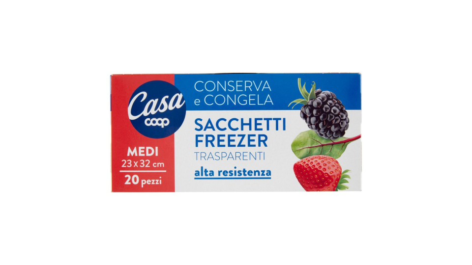 Sacchetti Freezer Medi Trasparenti 23x32 Cm
