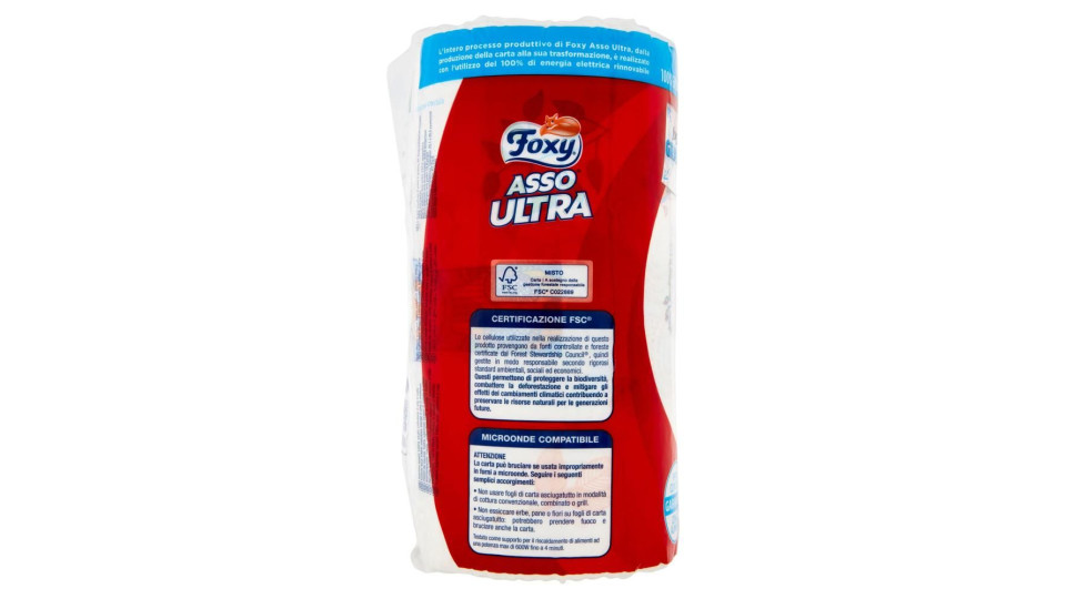 Foxy Asso Ultra Big Asciugatutto 3 Veli Decorato 2 Maxi Rotoli