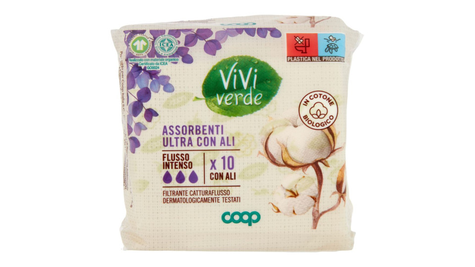 Assorbenti Ultra Con Ali In Cotone Biologico Flusso Intenso