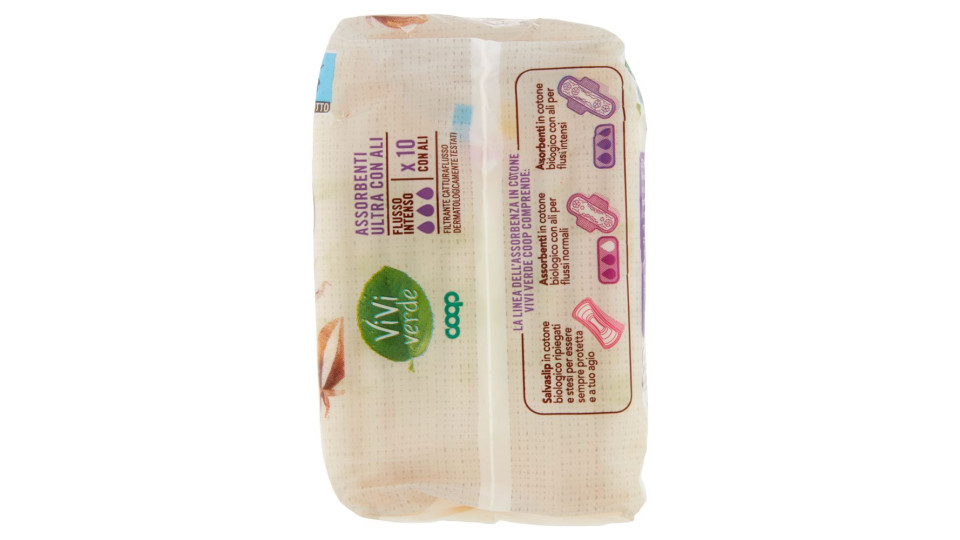 Assorbenti Ultra Con Ali In Cotone Biologico Flusso Intenso
