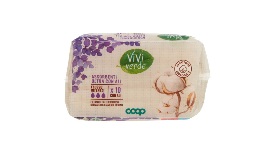 Assorbenti Ultra Con Ali In Cotone Biologico Flusso Intenso