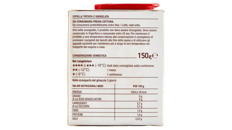 Cipolla Tritata E Surgelata