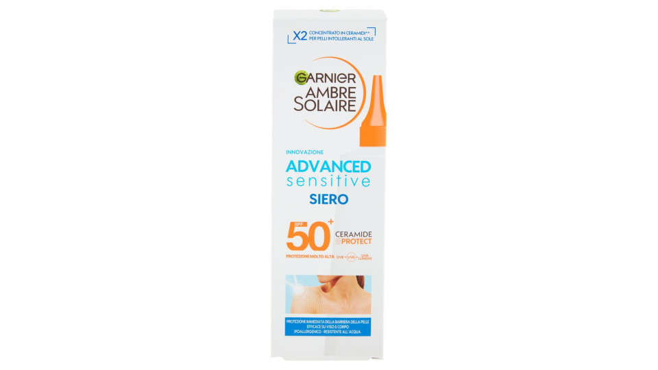Garnier Ambre Solaire Advanced Sensitive - Olio protettivo nutriente IP 50+