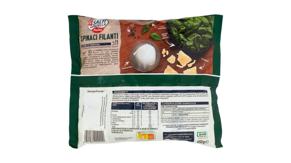 Findus 4 Salti in Padella Spinaci Filanti