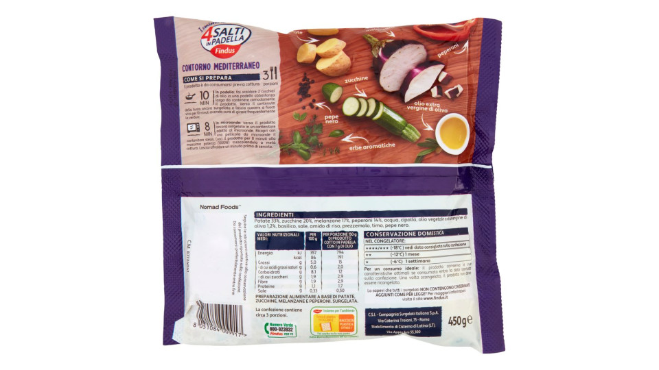Findus 4 Salti in Padella Contorno Mediterraneo