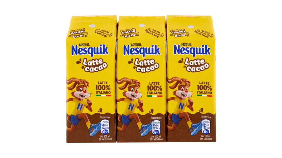 Nesquik Pronto Da Bere Bevanda A Base Di Latte E Cacao Solubile 3 Brick Da
