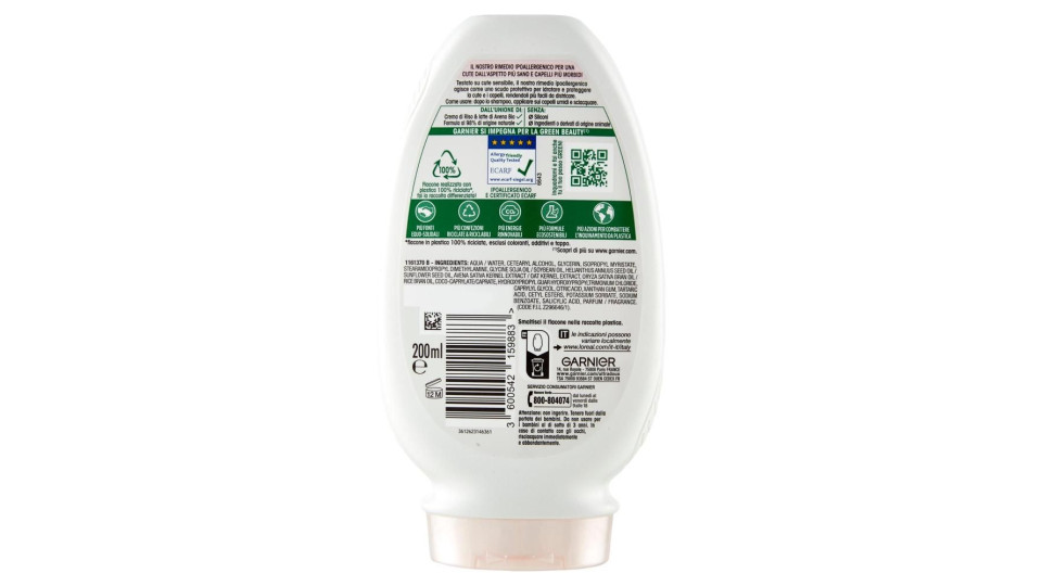 Garnier Ultra Dolce Balsamo Delicatezza D'Avena per capelli delicati