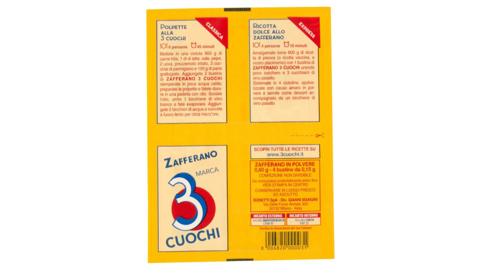 3 Cuochi Zafferano 4 X