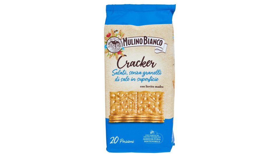 Sfoglia di Grano Cracker Salati senza Granelli di Sale in Superficie