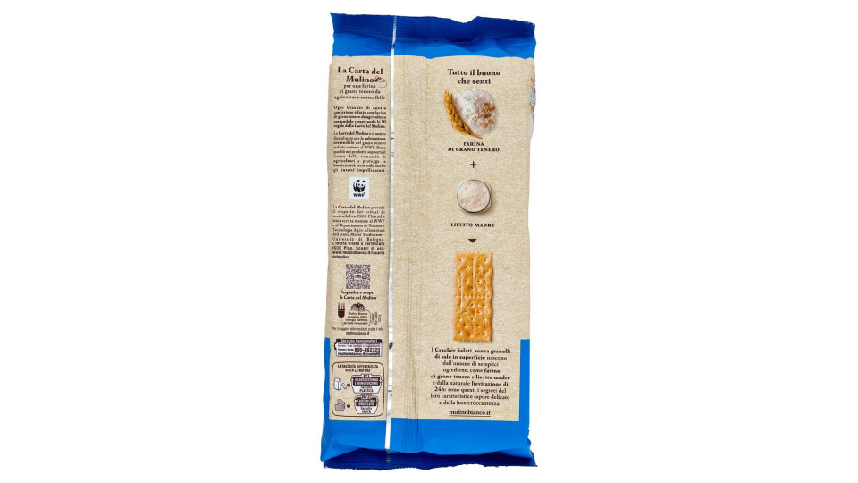 Sfoglia di Grano Cracker Salati senza Granelli di Sale in Superficie