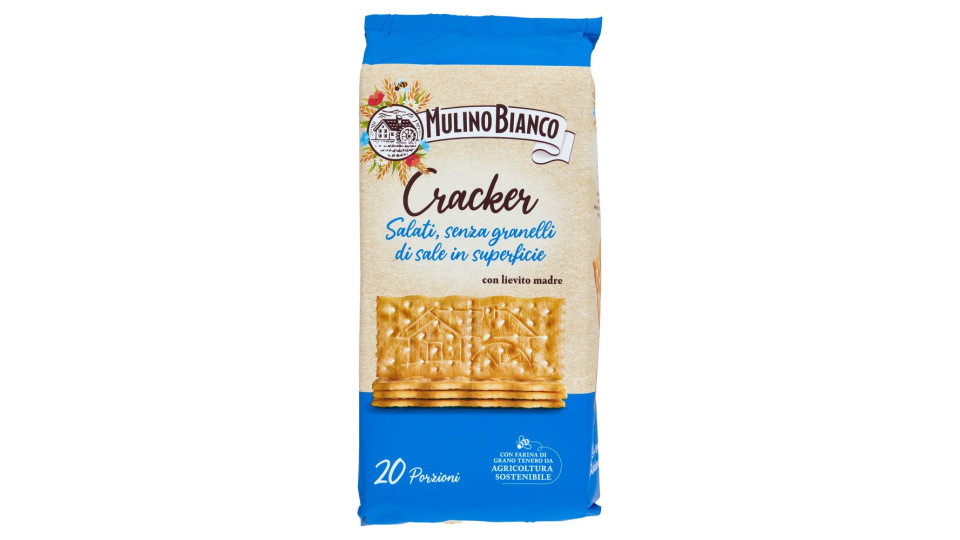 Sfoglia di Grano Cracker Salati senza Granelli di Sale in Superficie