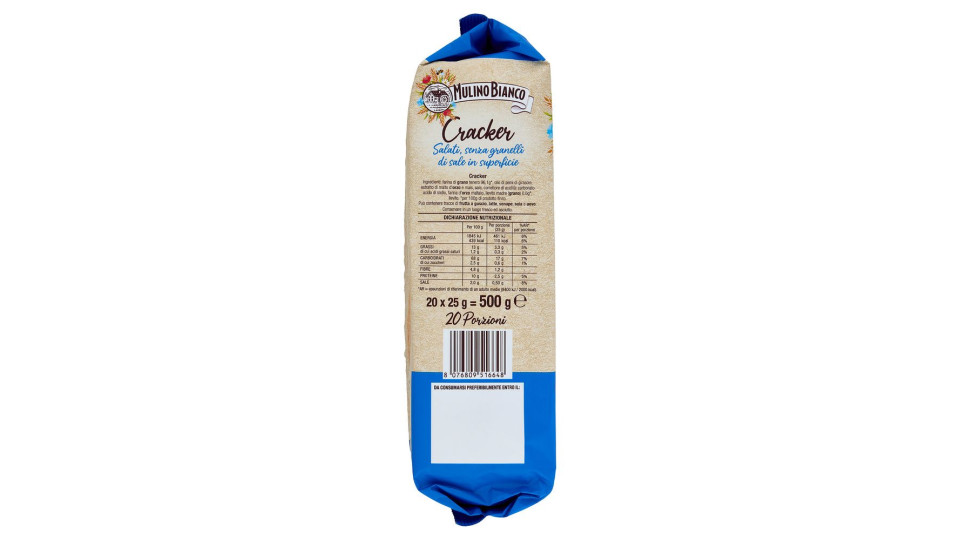 Sfoglia di Grano Cracker Salati senza Granelli di Sale in Superficie