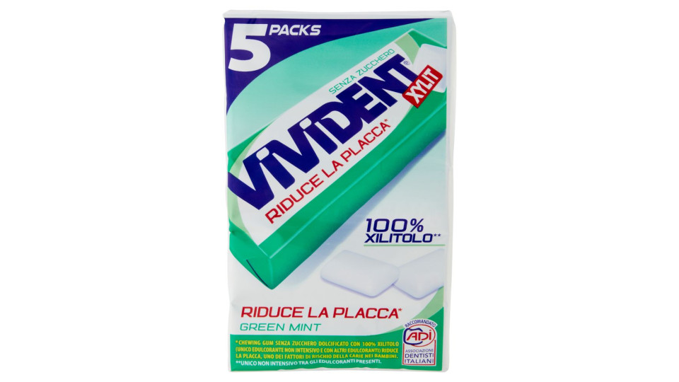 Vivident 100% Xylit 5 Packs 67,5 g