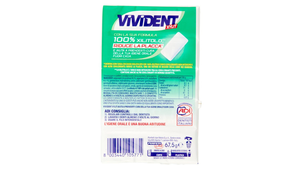 Vivident 100% Xylit 5 Packs 67,5 g