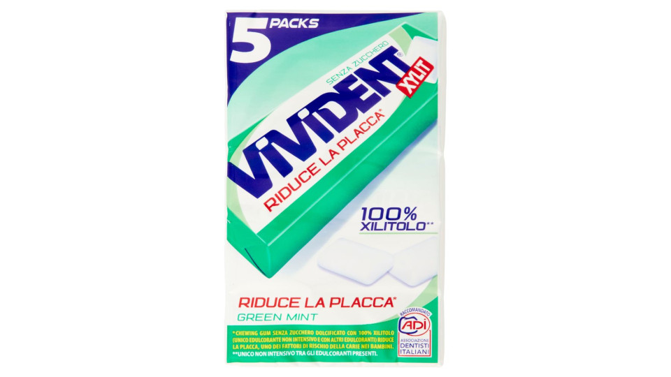 Vivident 100% Xylit 5 Packs 67,5 g