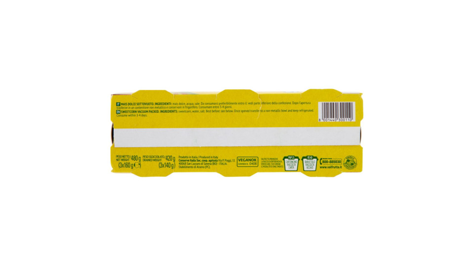 Mais Italiano Cotto a Vapore 3 x 326 g