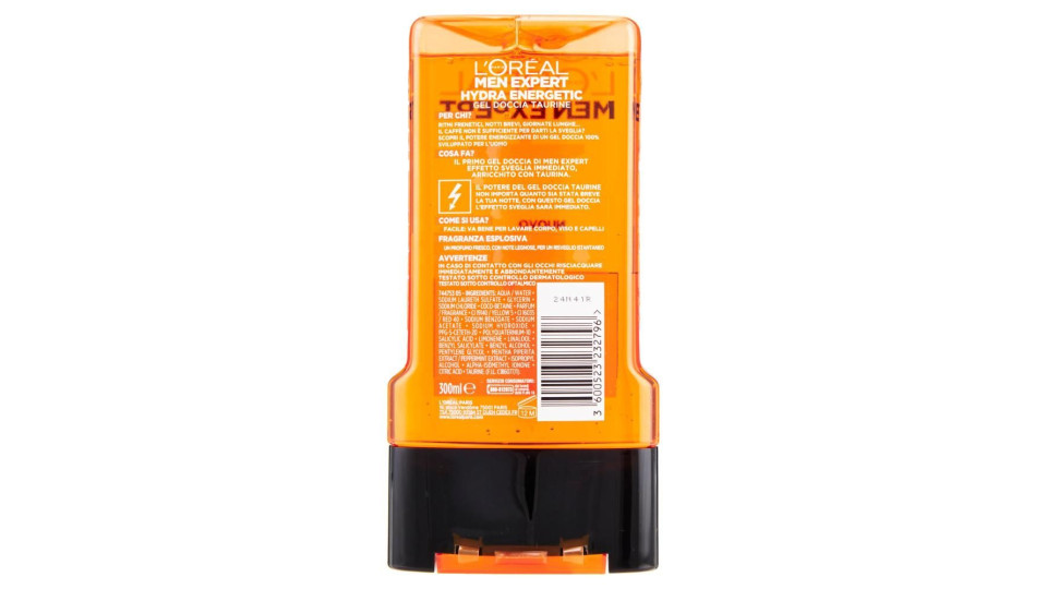 Men Expert Hydra Energetic Gel Doccia Taurine Effetto Sveglia Immediato 100 Mg