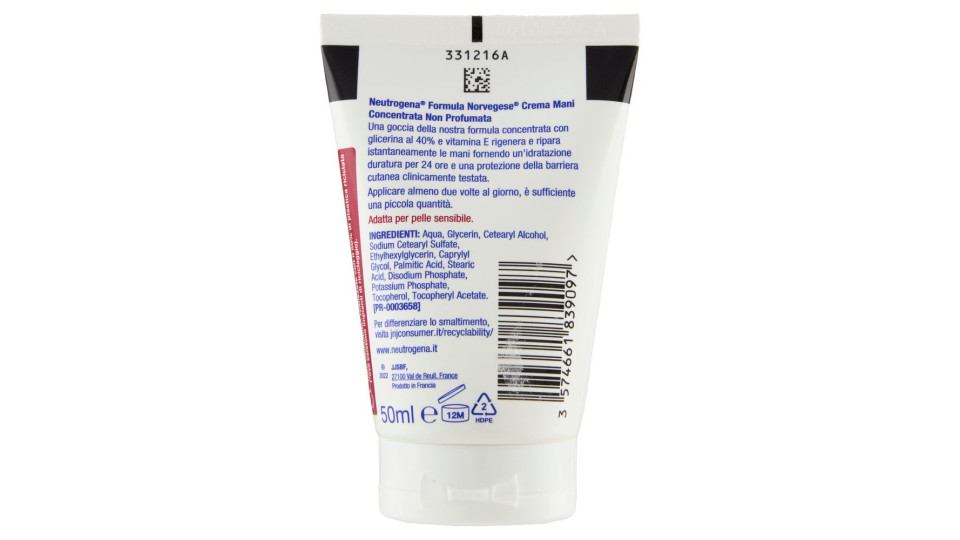 Crema Mani Concentrata Non Profumata