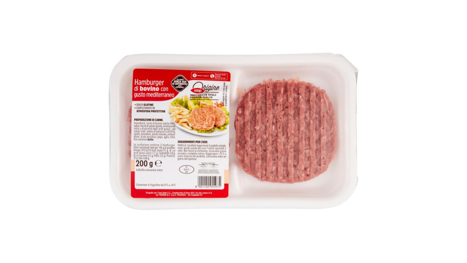 Hamburger di Bovino Gusto Mediterraneo