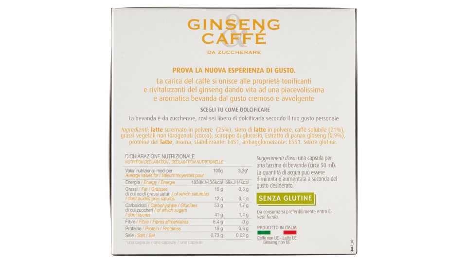 Ginseng & Caffè da Zuccherare Capsule Compatibili con Macchine Nespresso* 10 x 3,7 g