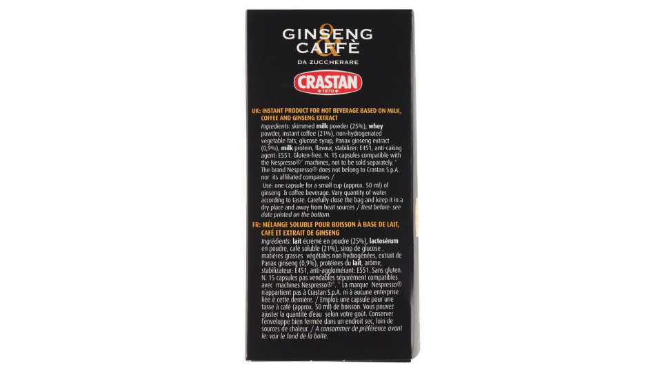 Ginseng & Caffè da Zuccherare Capsule Compatibili con Macchine Nespresso* 10 x 3,7 g
