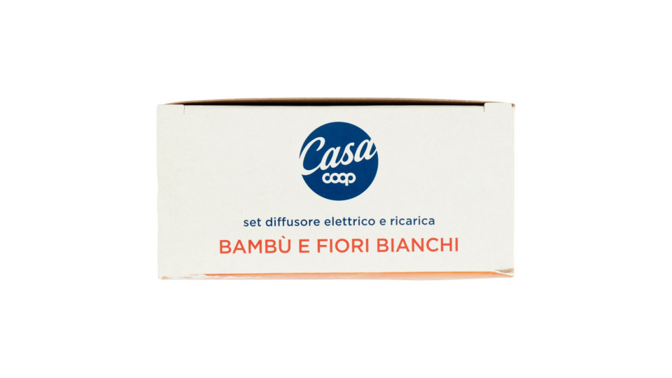 Diffusore Elettrico con Ricarica Bambù e Fiori Bianchi 2in1