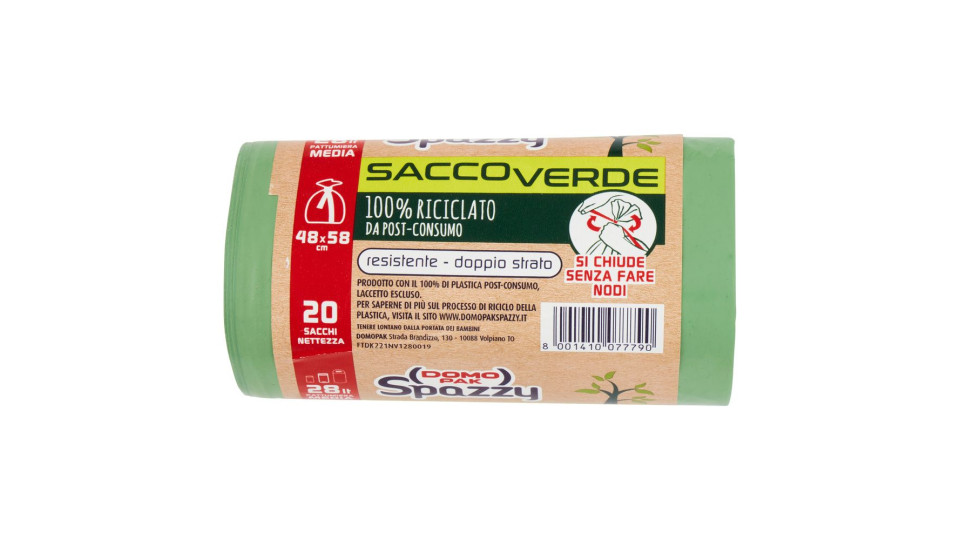 SPAZZY SACCO VERDE 28 LT.