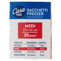 Sacchetti Freezer Medi Trasparenti 23x32 Cm