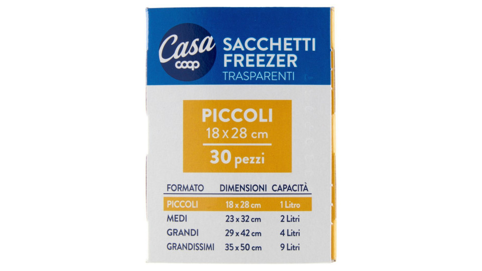 Sacchetti Freezer Piccoli Trasparenti 18x28 Cm
