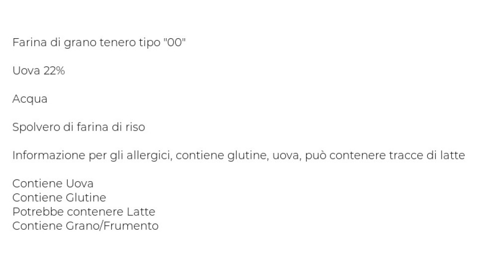 Tagliatelle 0,250 Kg