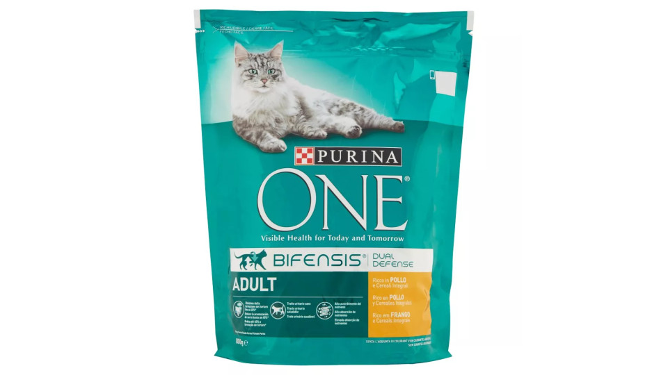 Purina One Adult, Cibo per Gatti Ricco in Pollo e Cereali Integrali