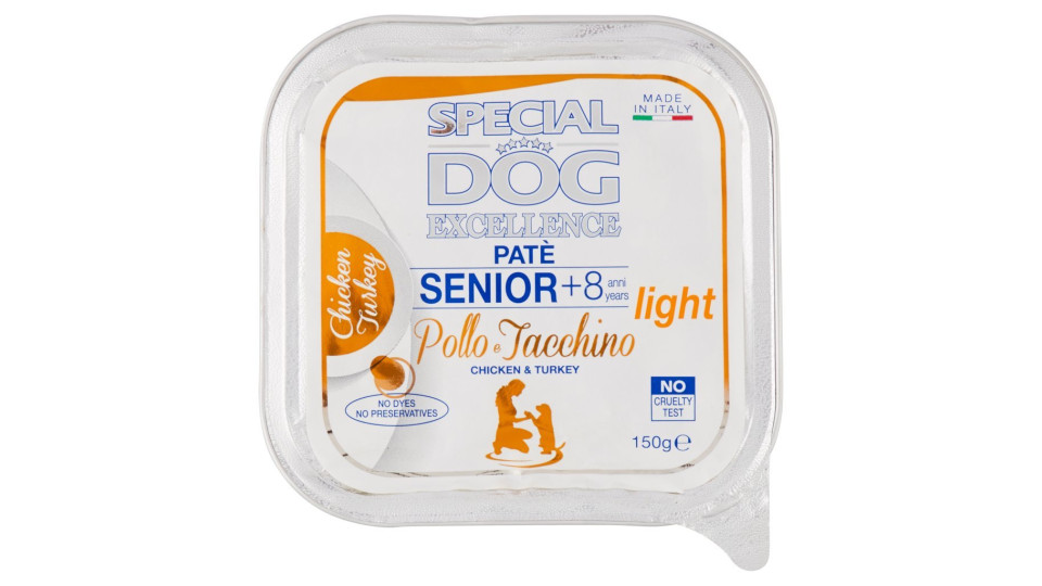 Special Dog Excellence Patè Senior +8 anni light Pollo e Tacchino
