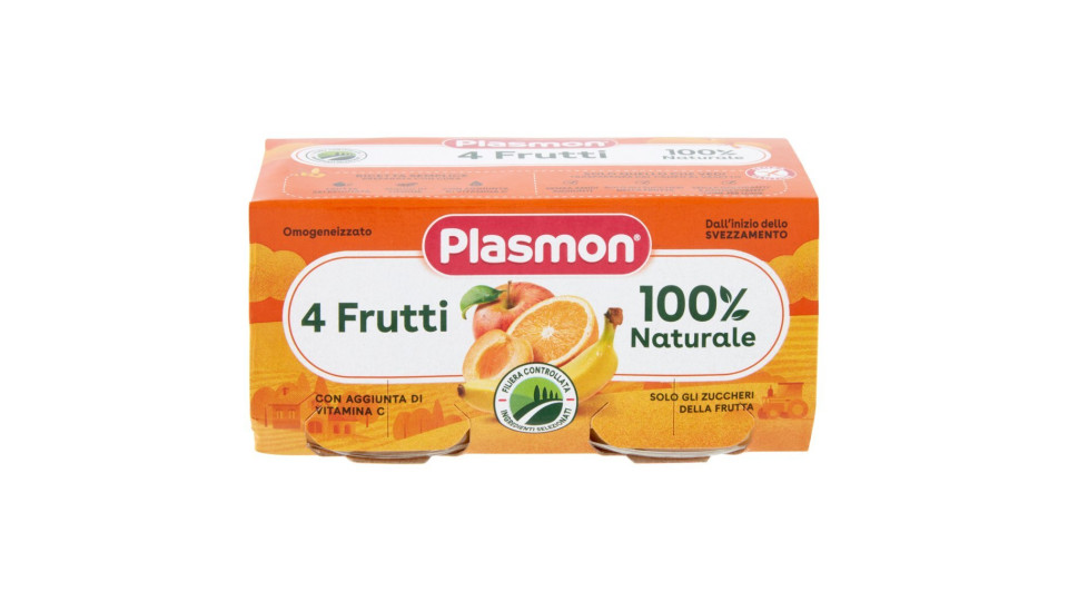 Plasmon omogeneizzato 4 frutti x2